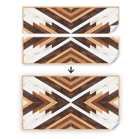 Funlife Peel And Stick Wood Grain Brown Chevron Headboard Etsy