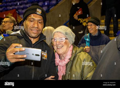 A Player From The Papua New Guinea Rugby League Squad Takes A Selfie