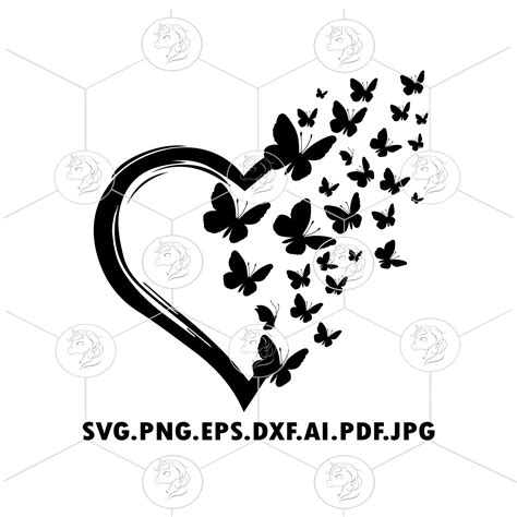 Butterfly Heart Svg Heart Butterfly Svg Butterfly Wings Svg Etsy Israel