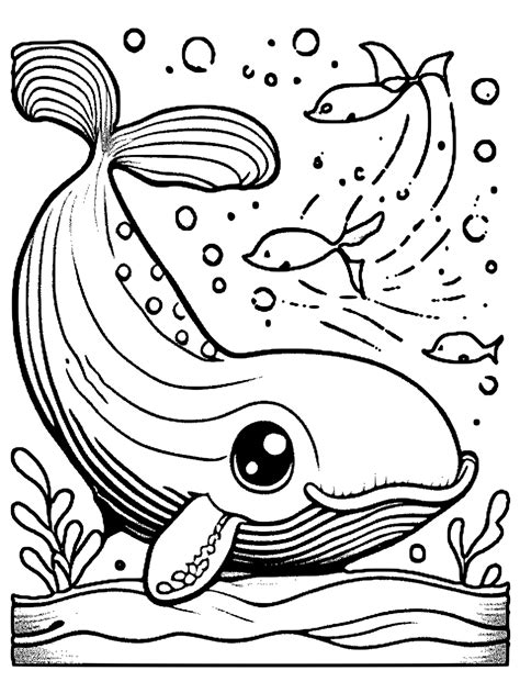 Cute Whale Coloring Page · Creative Fabrica