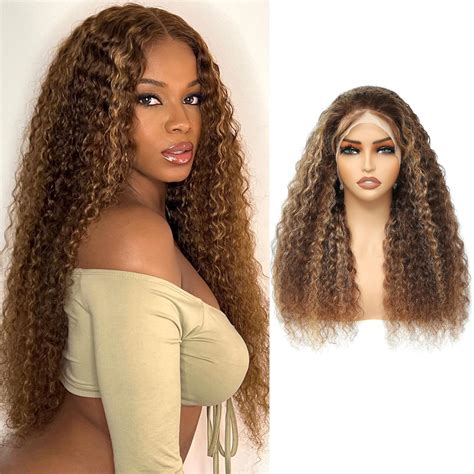 Amazon Lace Front Wigs Human Hair Honey Blonde Deep Wave