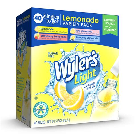 2 Pack Wylers Light Singles To Go Powder Packets Water Drink Mix