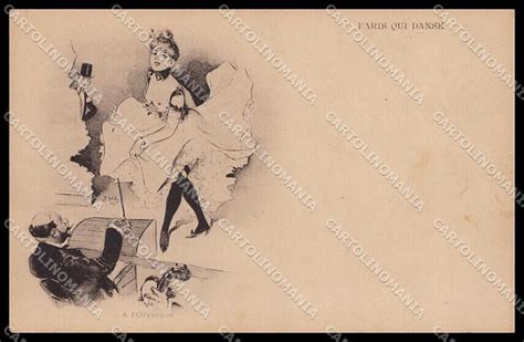 Illustratori Artist Signed J Wely Risque Lady Dance Paris Cartolina