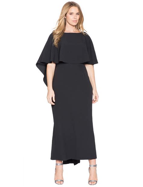 Long Crepe Cape Dress Shops Cape Dress And Plus Size Dresses