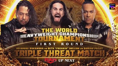 Wwe Raw Seth Rollins Vs Shinsuke Nakamura Vs Damian Priest Triple