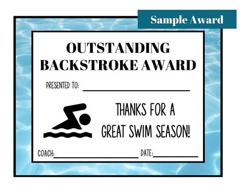 End of Season Swim Team Award Certificates 35 Swimming Awards for End ...