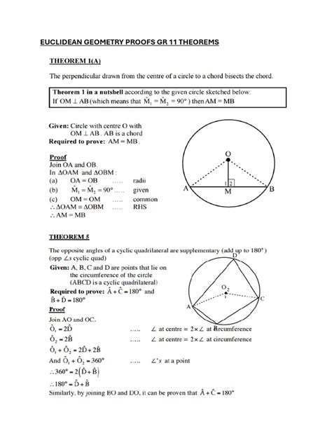 Euclidean Geometry Proofs Gr 11 Theorems And Summary Pdf