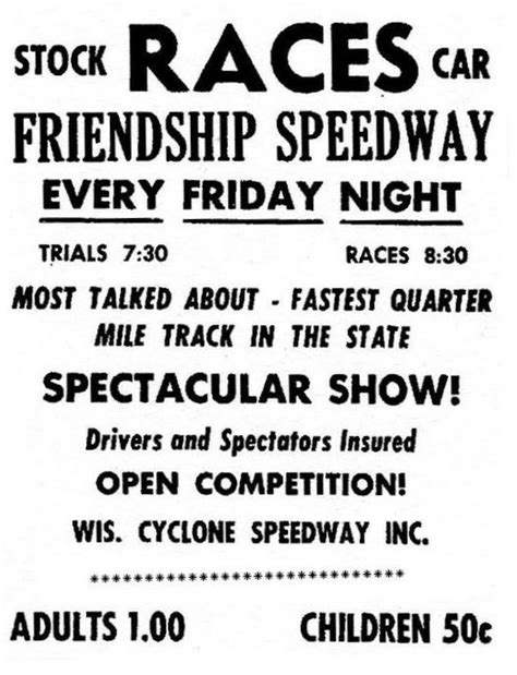 A F Speedway [wi] Speedwayandroadracehistory