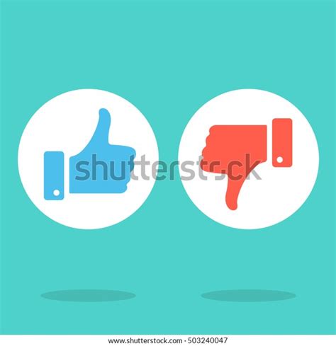 Like Dislike Round Icons Set Blue Stock Vector Royalty Free 503240047