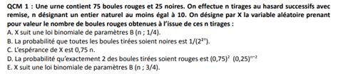 Loi Binomiale Qcm Ue Biostatistiques Tutorat Associatif Toulousain