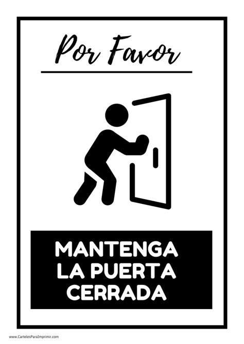 Carteles Cierre La Puerta Para Imprimir