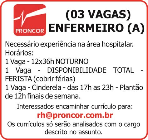 Jornal Meu Emprego MS Vaga 03 VAGAS ENFERMEIRO A