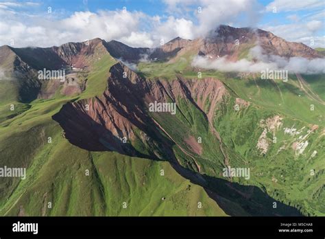 Aerial View Over The Central Tian Shan Mountain Range Border Of