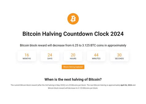 Bitcoin Halving Countdown BTC Halving Dates And Price History