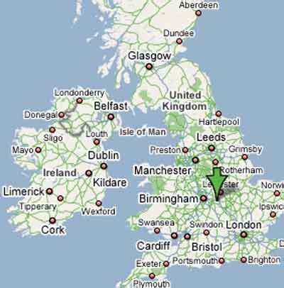 Rugby Map - United Kingdom