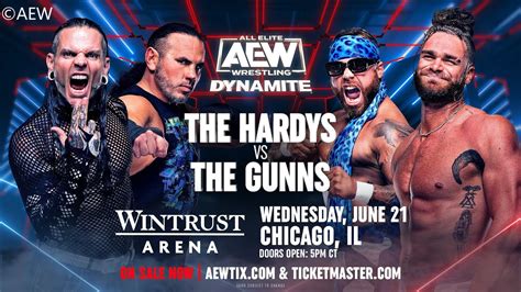 The Hardys Vs The Gunns Tag Team Match Aew Dynamite Wwe K