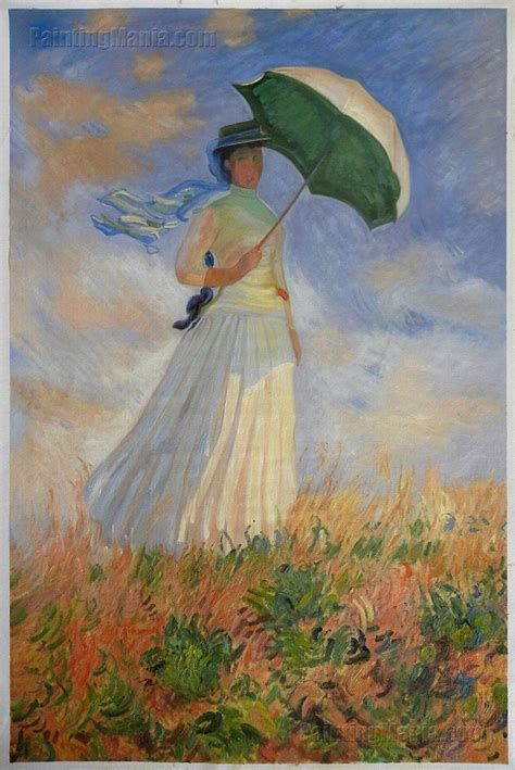 Woman With A Parasol Facing Right Claude Monet Hand Painted Oil