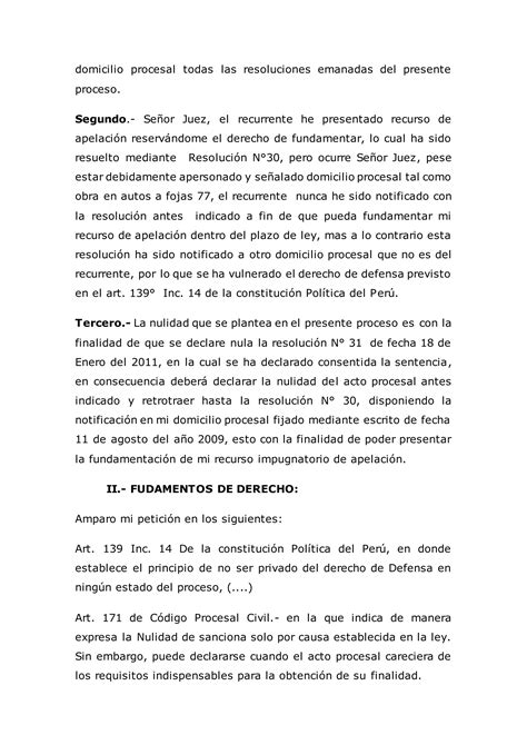 Nulidad De Los Actuados Pdf