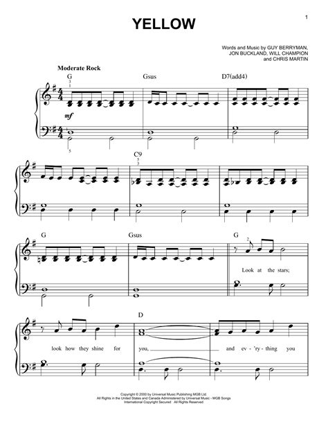 Yellow Coldplay Chords - Flute - Yellow - Coldplay Sheet Music, Chords ...