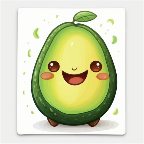 Premium AI Image Happy Avocado Cartoon Mascot