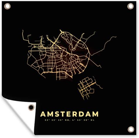 Tuin Poster Amsterdam Plattegrond Kaart Stadskaart Nederland