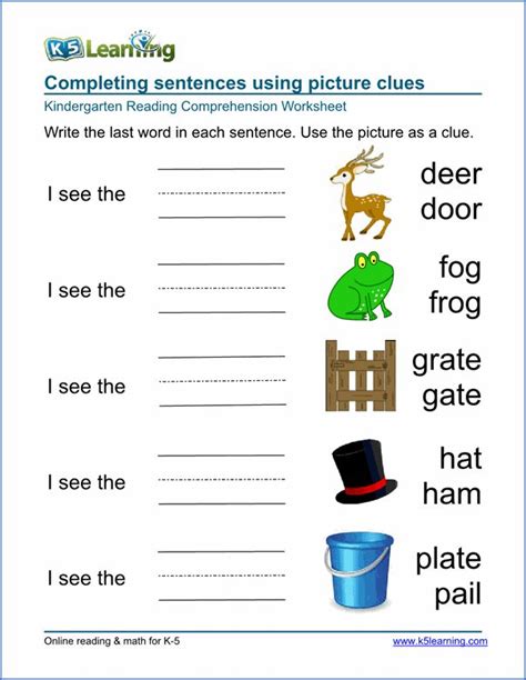 K 5 Learning Free Worksheets