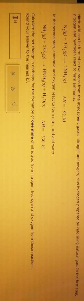 Solved Nitric Acid Can Be Formed In Two Steps From The Chegg