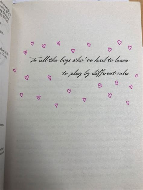 an open book with pink hearts on it and the words to all the boys who ...