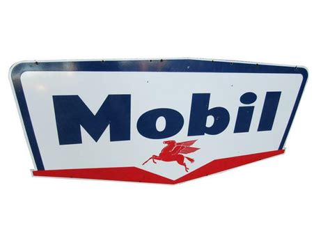Good Looking 1957 Mobil Oil Double Sided Porcelain Service St