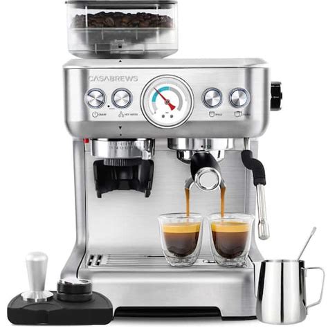 Casabrews Gense Cups Stainless Steel Silver Espresso Machine