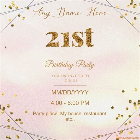 Pink Gold Glitter Birthday Invitation Card Design