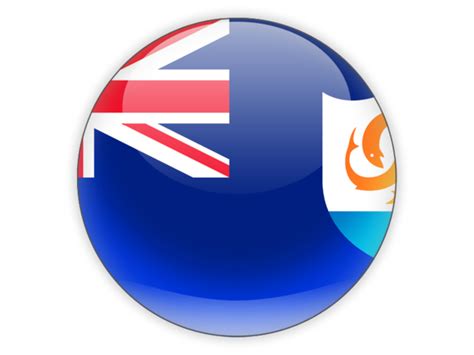 Round Icon Illustration Of Flag Of Anguilla