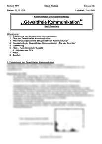 Rossenberg Gewaltfreie Kommunikation Bei Kindern Handout F R Ein Referat