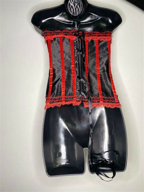 Black And Red Lingerie Corset With Extras Tie And Z Gem