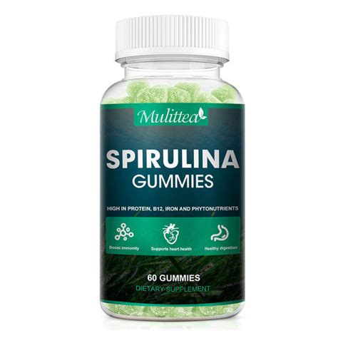 Organic Spirulina Gummies Green Superfoods For Heart Brain Support