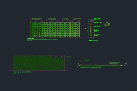 Gambar Kerja Desain Detail Taman Vertical Garden File Dwg Autocad