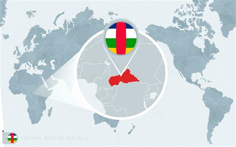 Pac Fico Centrado Mundo Mapa Con Magnificado Central Africano Rep Blica