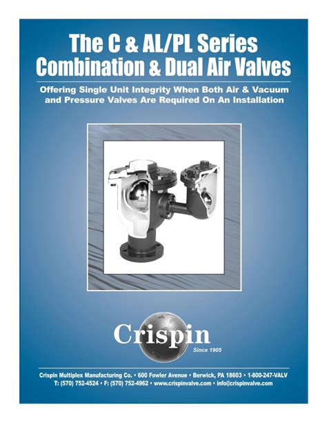 Pdf Crispin · And Vacuum Valve Crispin Pressure Air Valve Or Crispin