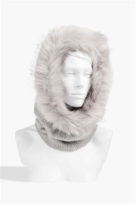 Eugenia Kim Paulina Faux Fur Trimmed Wool And Cashmere Blend Snood