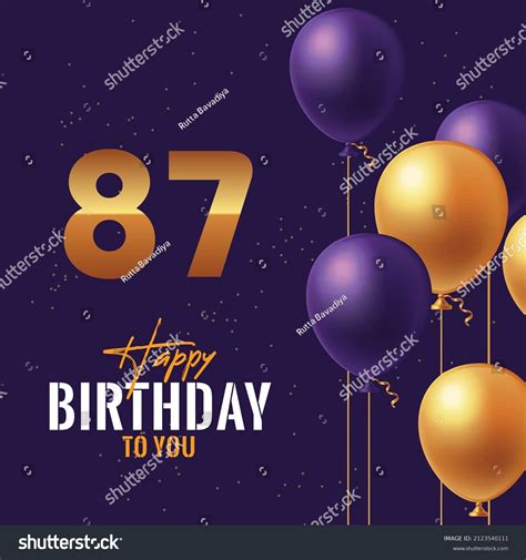 Happy 87th Birthday Greeting Card Vector Stock Vector Royalty Free