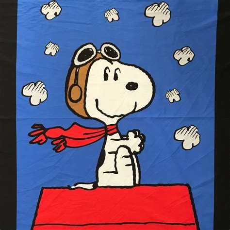 Fabric Panel Snoopy Vs Red Baron X Christmas Etsy