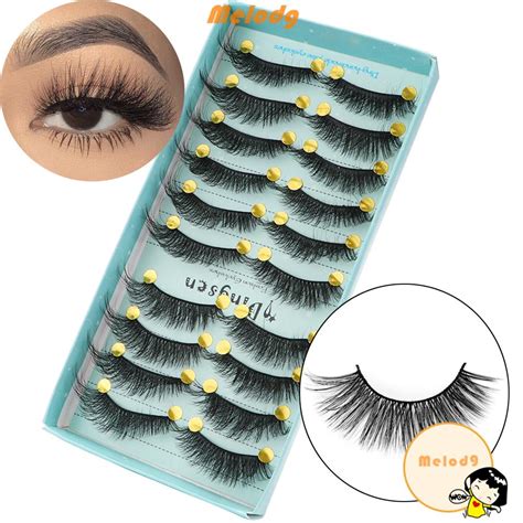 Melodg Skonhed 10 Pairs Woman Extension Tools Handmade 3d Faux Mink Hair False Eyelashes Beauty