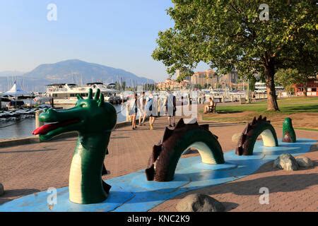 The Ogopogo dragon sculpture, City Park, Kelowna City, Okanagan Lake, British Columbia, Canada ...