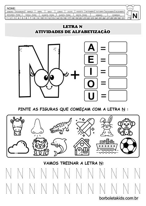 Letra N Atividades De Alfabetiza O