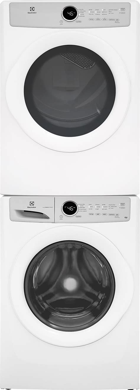 Electrolux Exwadrgiw3173 Stacked Washer And Dryer Set With Gas Dryer And Front Load Washer In White