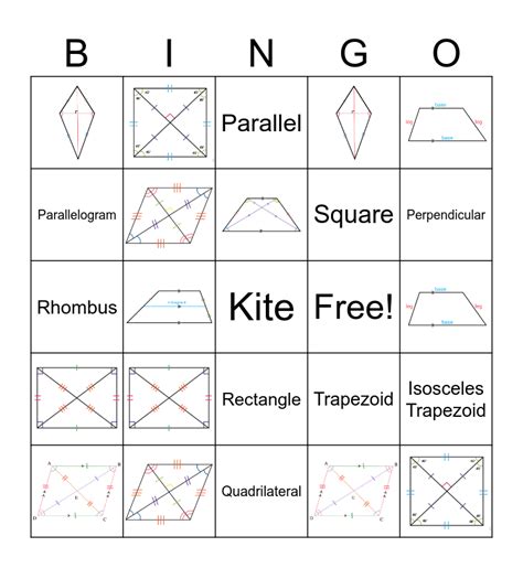 Quadrilateral Bingo 10 3 Bingo Card
