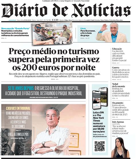 Diário de Notícias 15 out 2024 Jornais e Revistas SAPO pt