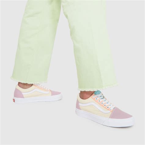 Womens Green And White Vans Old Skool Trainers Schuh