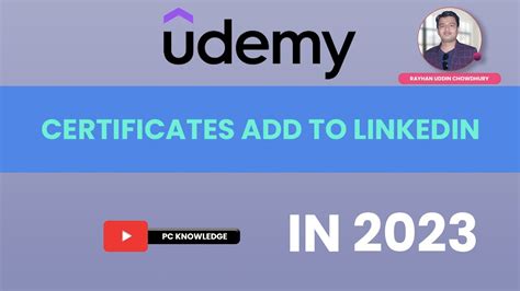 Udemy Certificate Add To Linkedin Youtube