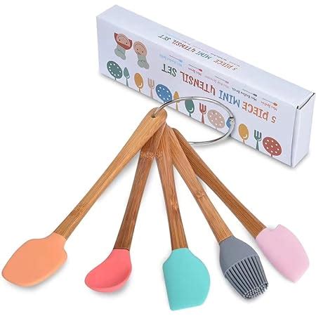 Amazon Piece Silicone Spatula Mini Rubber Spatula Wooden Handle